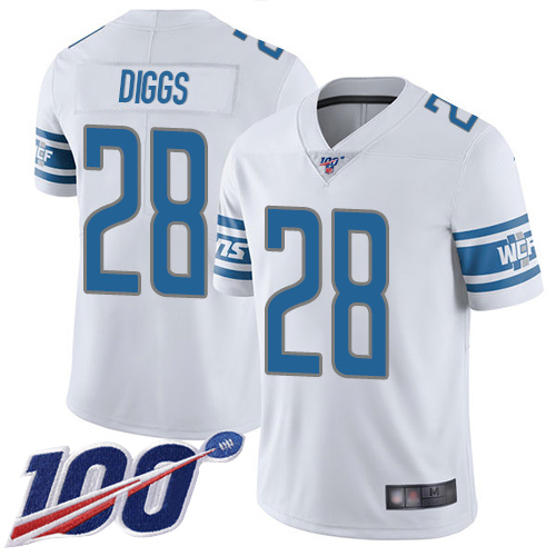 Detroit Lions Limited White Men Quandre Diggs Road Jersey NFL Football #28 100th Season Vapor Untouchable